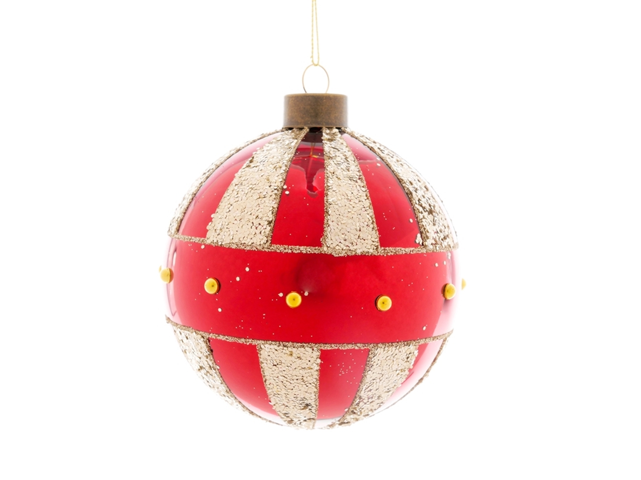 PALLA VETRO 10CM ROSSA/ORO 141694