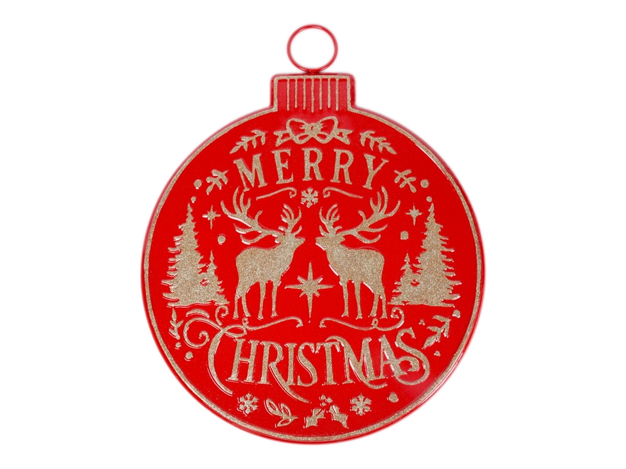 DECORAZIONE PALLA 58X1,5X72CM METALLO ROSSO 142164