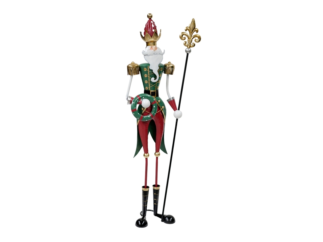 BABBO NATALE 119CM METALLO VERDE/ROSSO 42405
