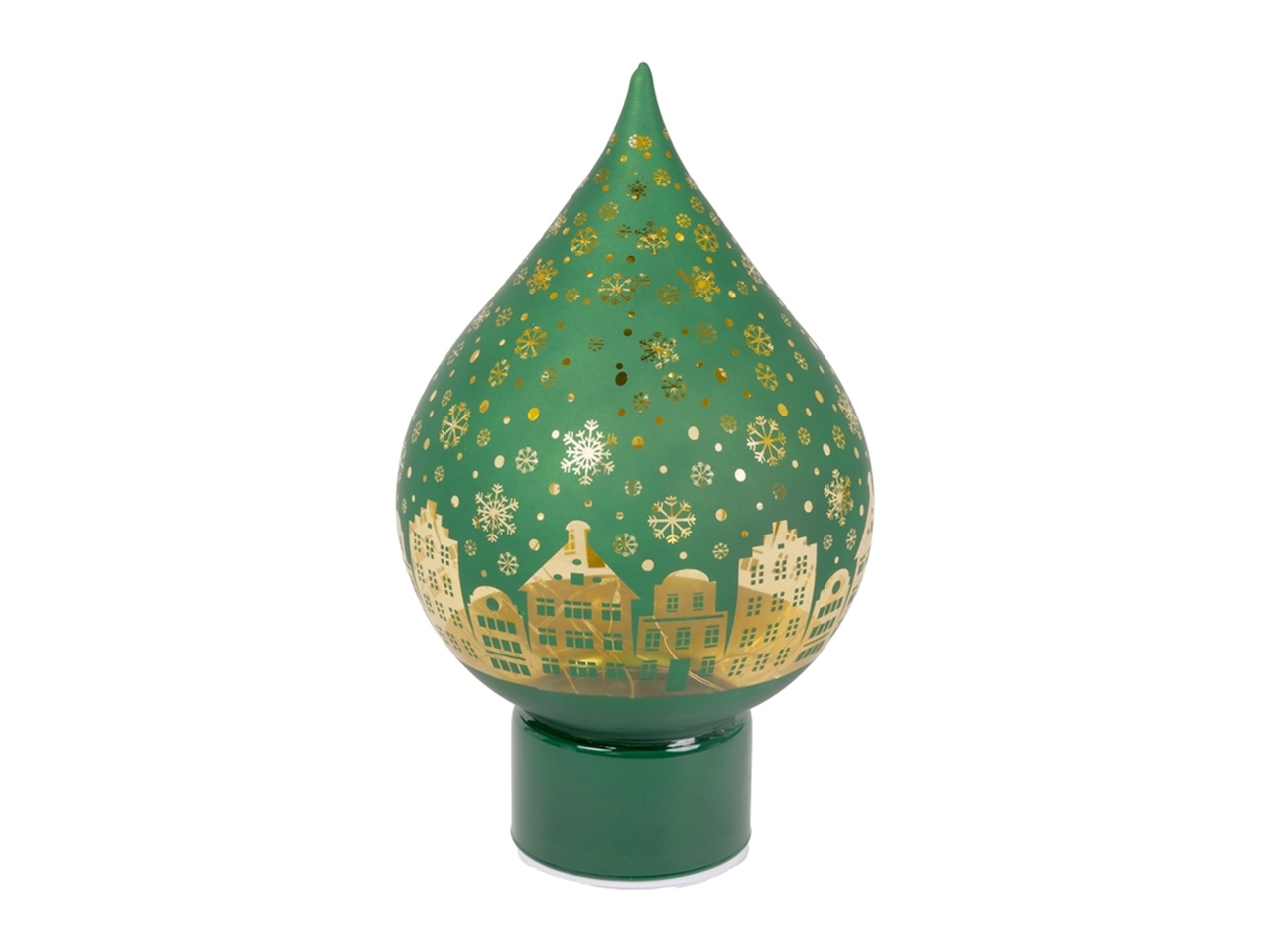 GOCCIA VETRO DECOR.MOVIM.E LED15X19CM VERDE 142579