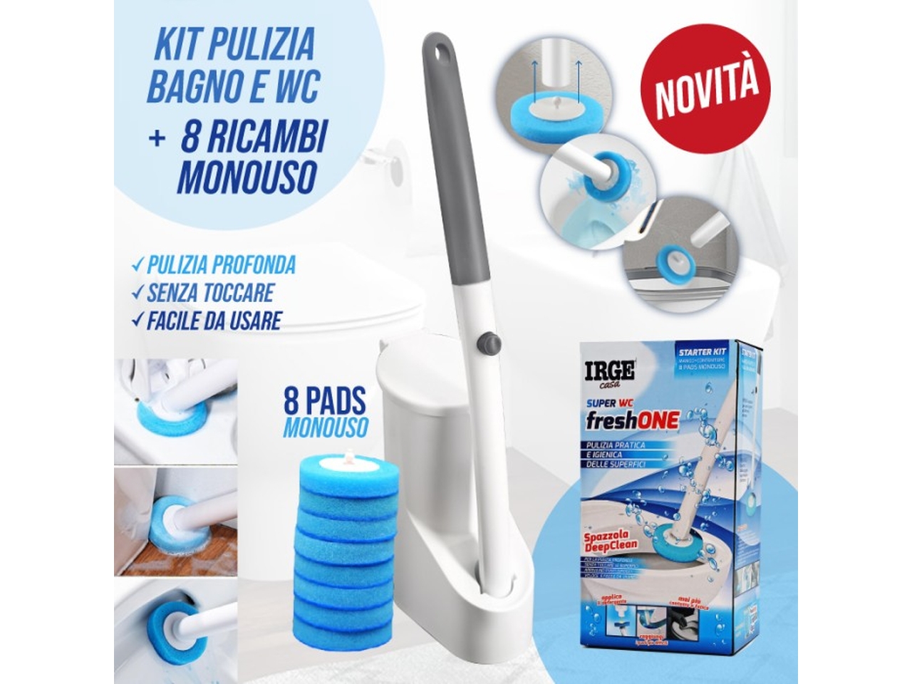 SCOPINO WC CON SPUGNE USA E GETTA SCO7101A