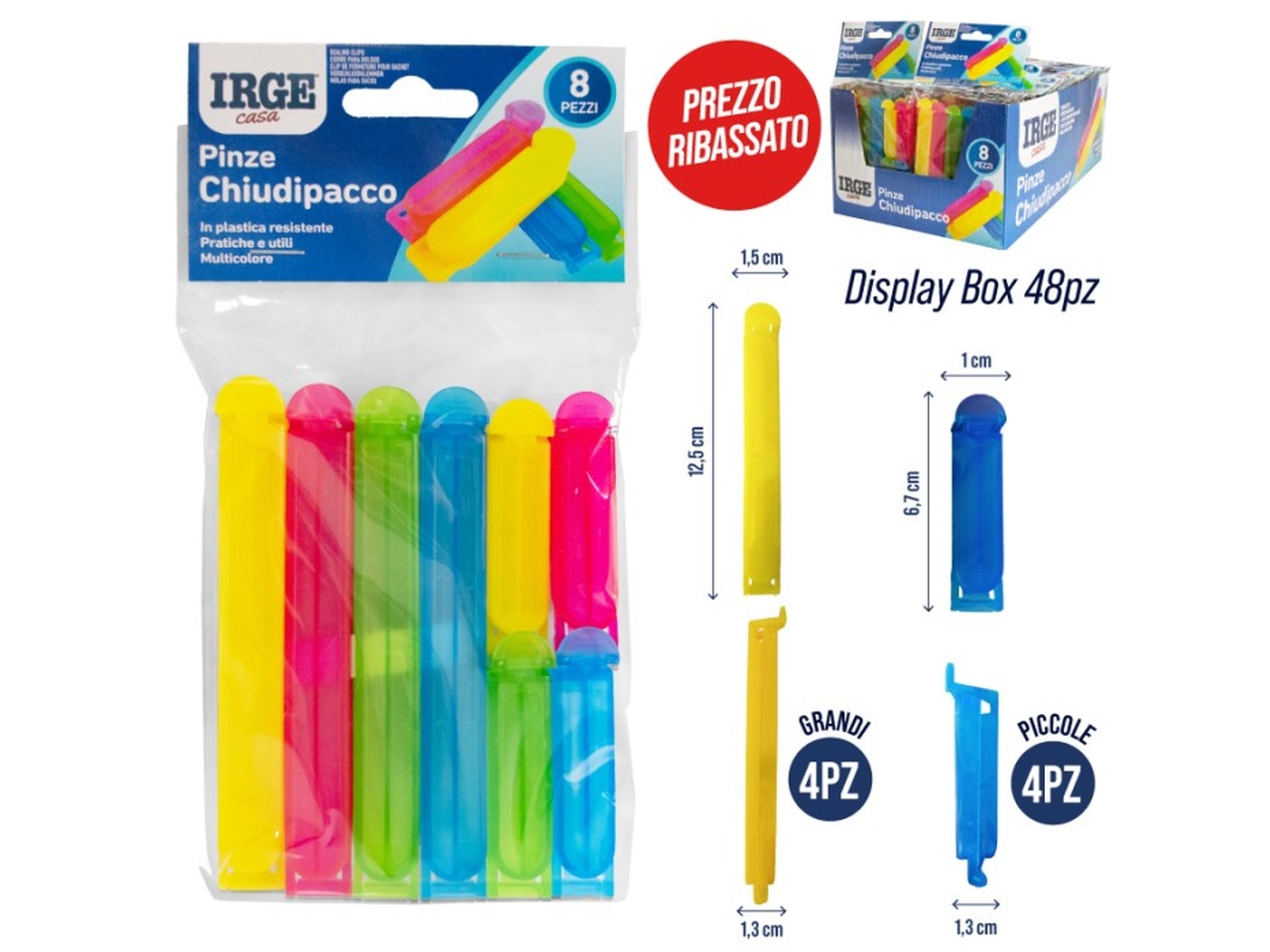PINZE IRGE CHIUDIPACCO SET DA 8 PINZE PIN1573A