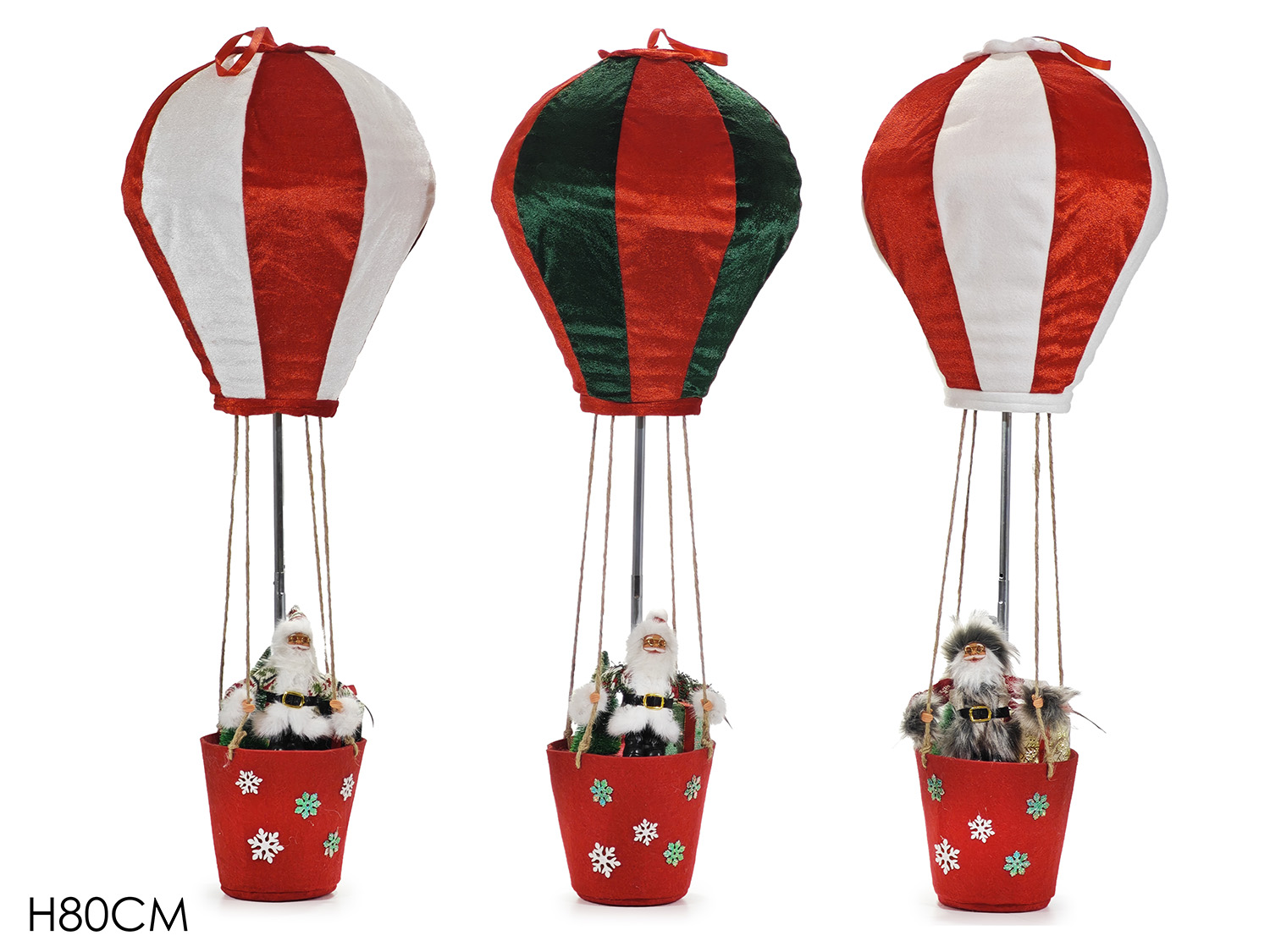 BABBO NATALE SU MONGOLFIERA H.80CM ASS. 421221