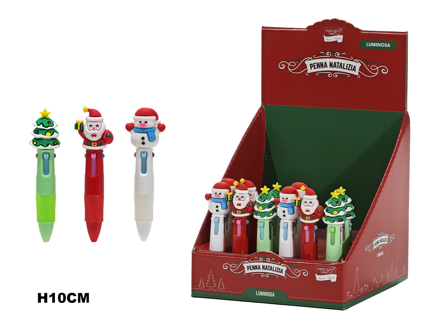 PENNA CON PERSONAGGIO NATALIZIO 3ASS. 423614 PENNA CON PERSONAGGIO NATALIZIO 3ASS. 423614