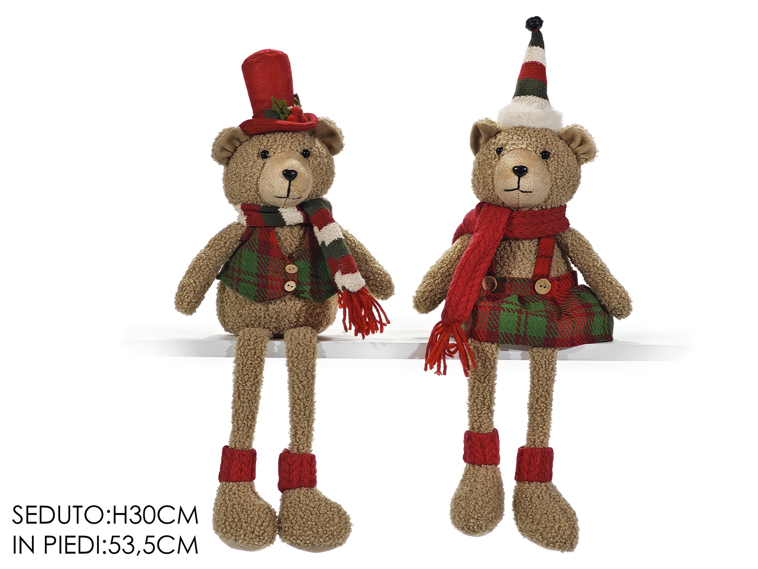 ORSO NATALIZIO 30CM C/GAMBE PENZOL. ASS. 432731