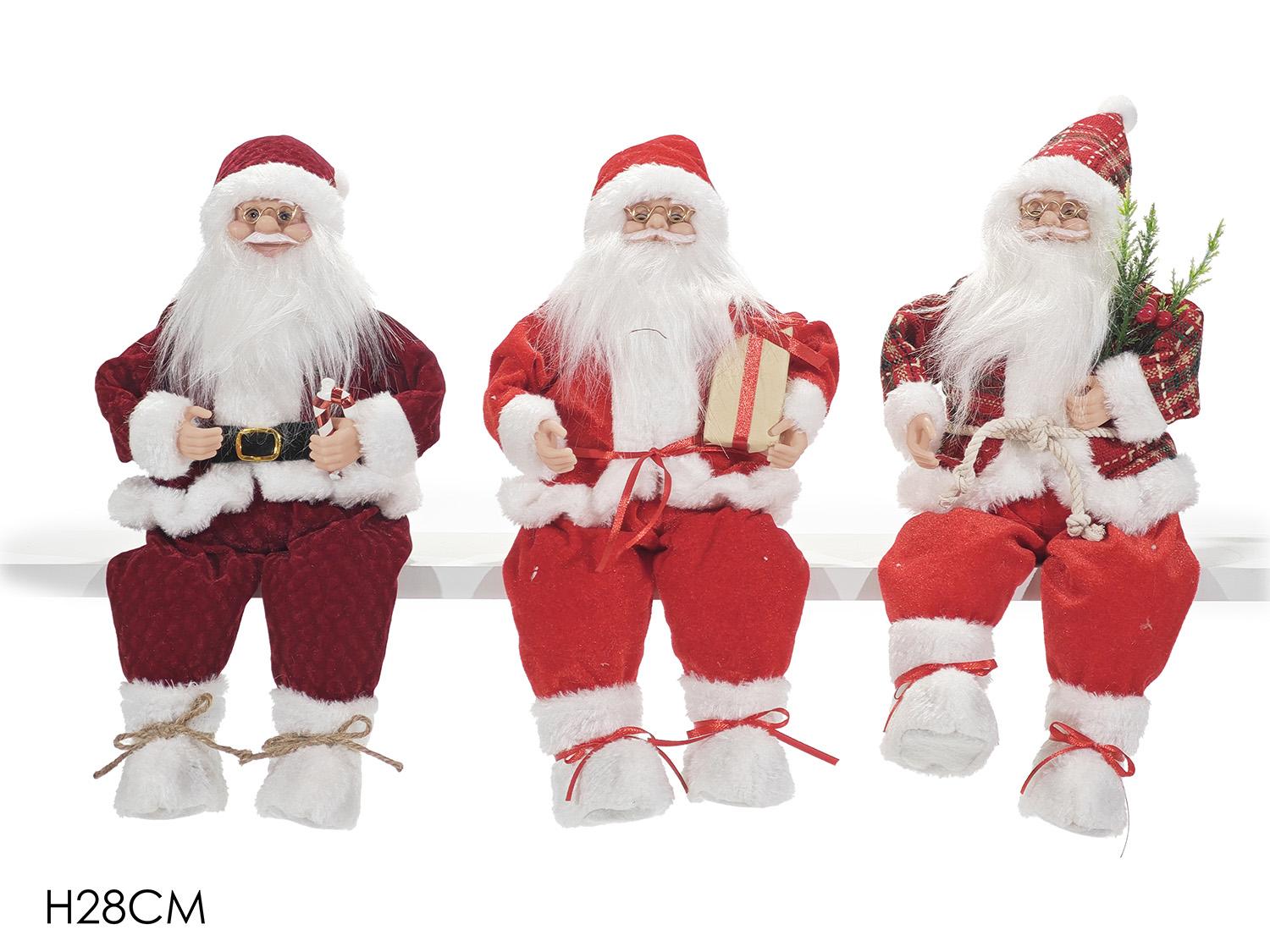 BABBO NATALE C/GAMBE PENZOL. 28CM ROSSO ASS.442084