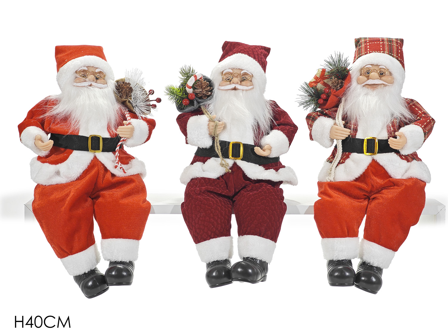 BABBO NATALE C/GAMBE PENZOL.40CM ROSSO ASS. 442085