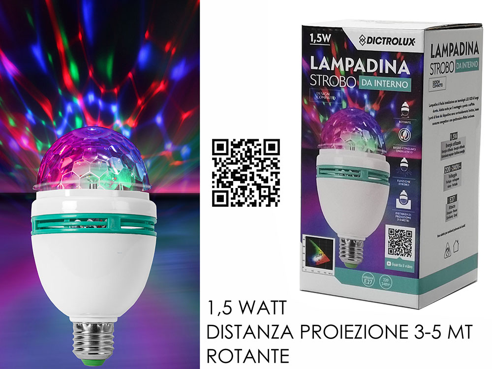 LAMPADINA STROBO ROTANTE 1,5WATT 451115