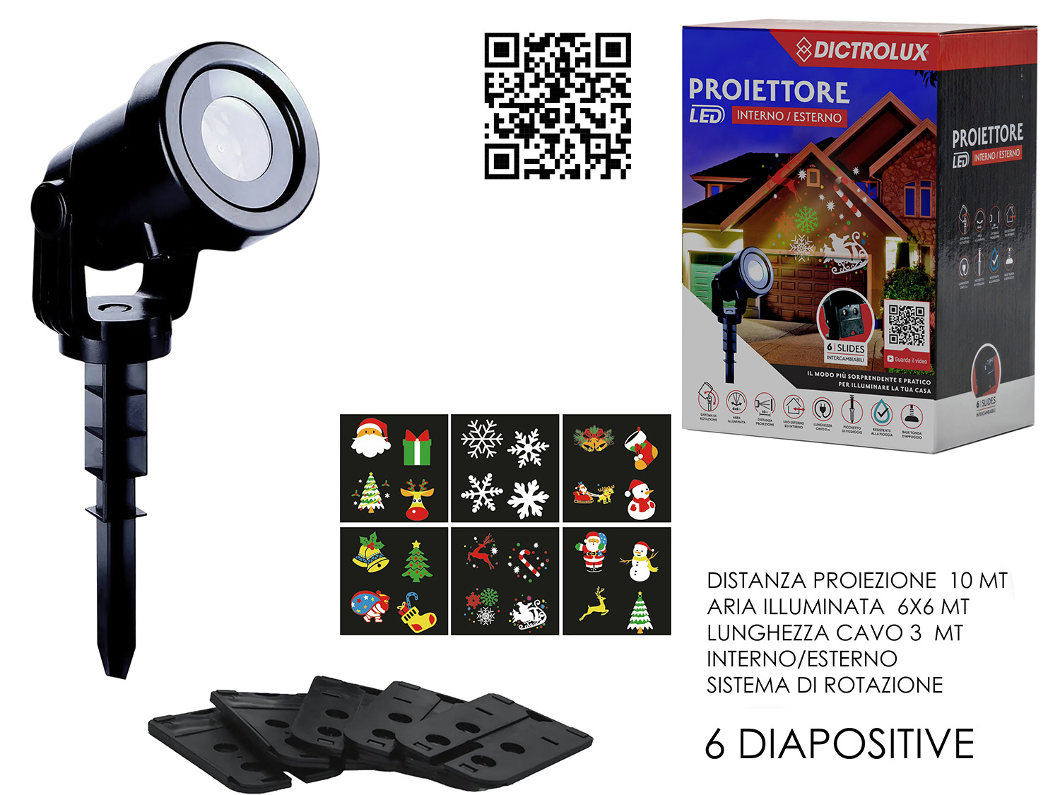PROIETTORE LED C/6 DIAPOSITIVE 472912 PROIETTORE LED C/6 DIAPOSITIVE 472912