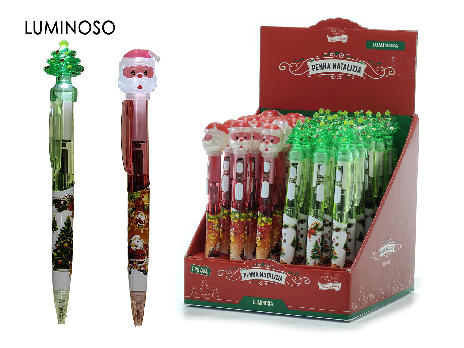 PENNA LUMINOSA C/PERSONAGGIO NATALIZIO 2ASS.490011 PENNA LUMINOSA C/PERSONAGGIO NATALIZIO 2ASS.490011