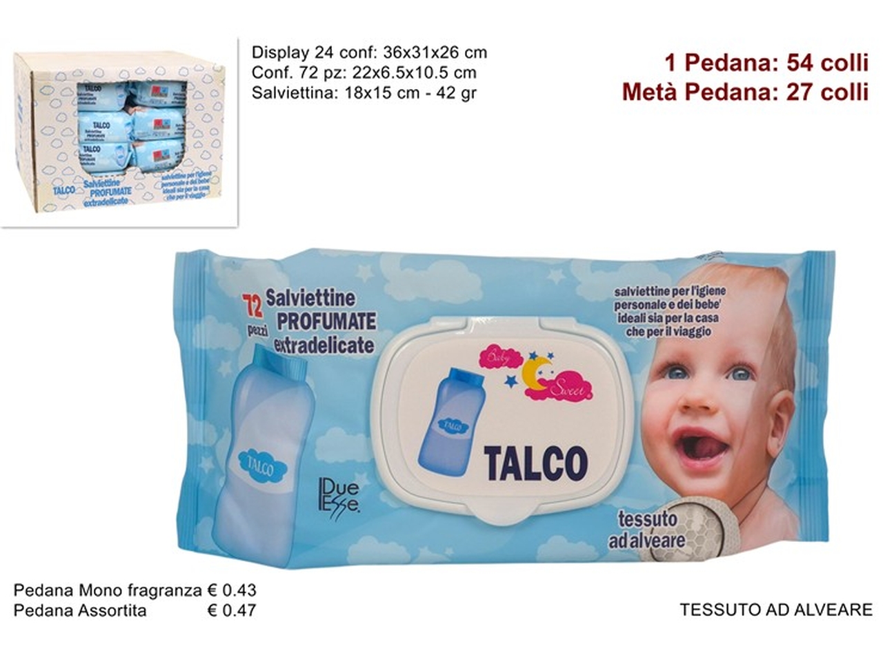 SALVIETTINE DETERGENTI 72PZ TALCO DEV19010331