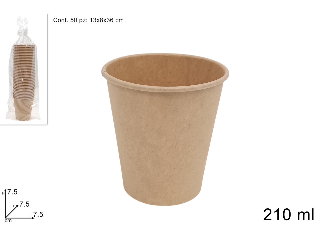 BICCHIERI CARTA CRAFT 210CC 50PZ DEV24020291