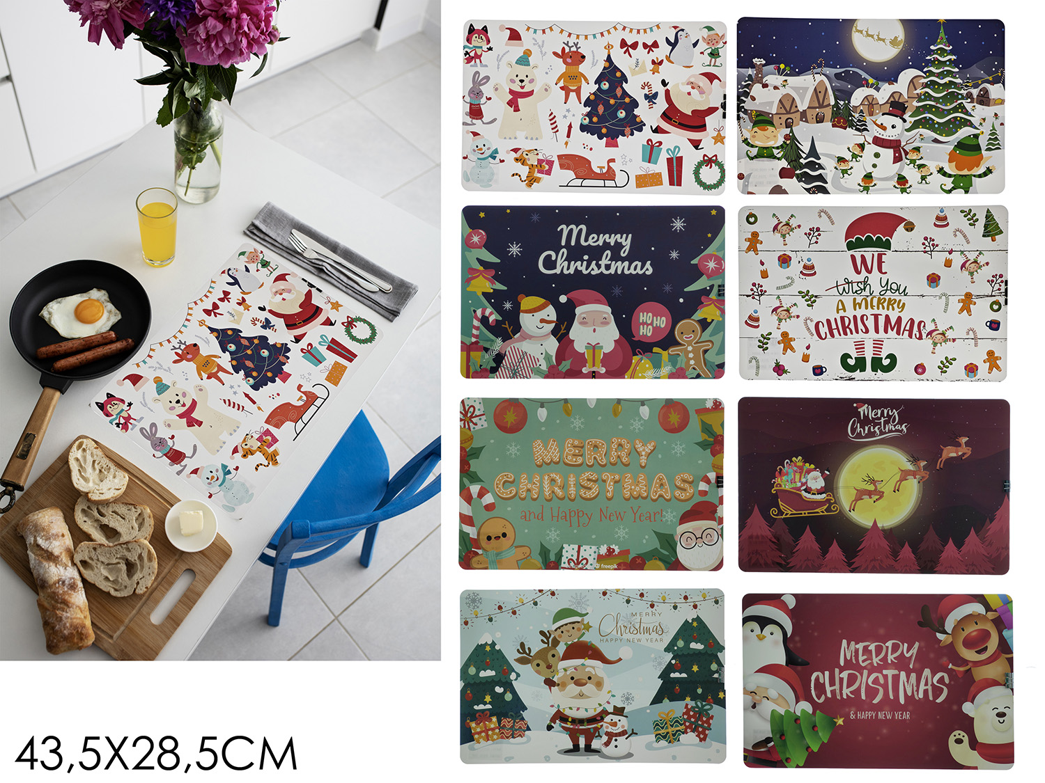 TOVAGLIETTA NATALIZIA 43,5X28,5CM 8ASS. 596316