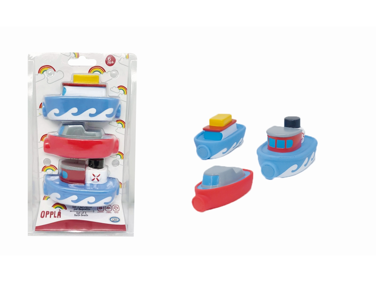 OPPLÀ – SET 3 BARCHETTE 10CM PER BAGNETTO 47416