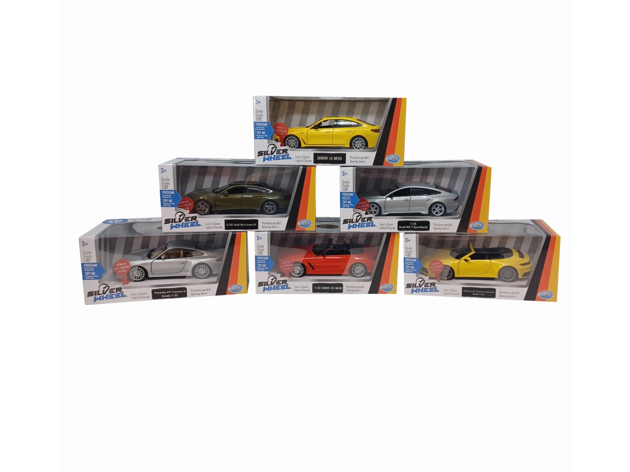 SILVER WHEEL AUTO 1:28/32LUCI SUONI R.CARICA 41129