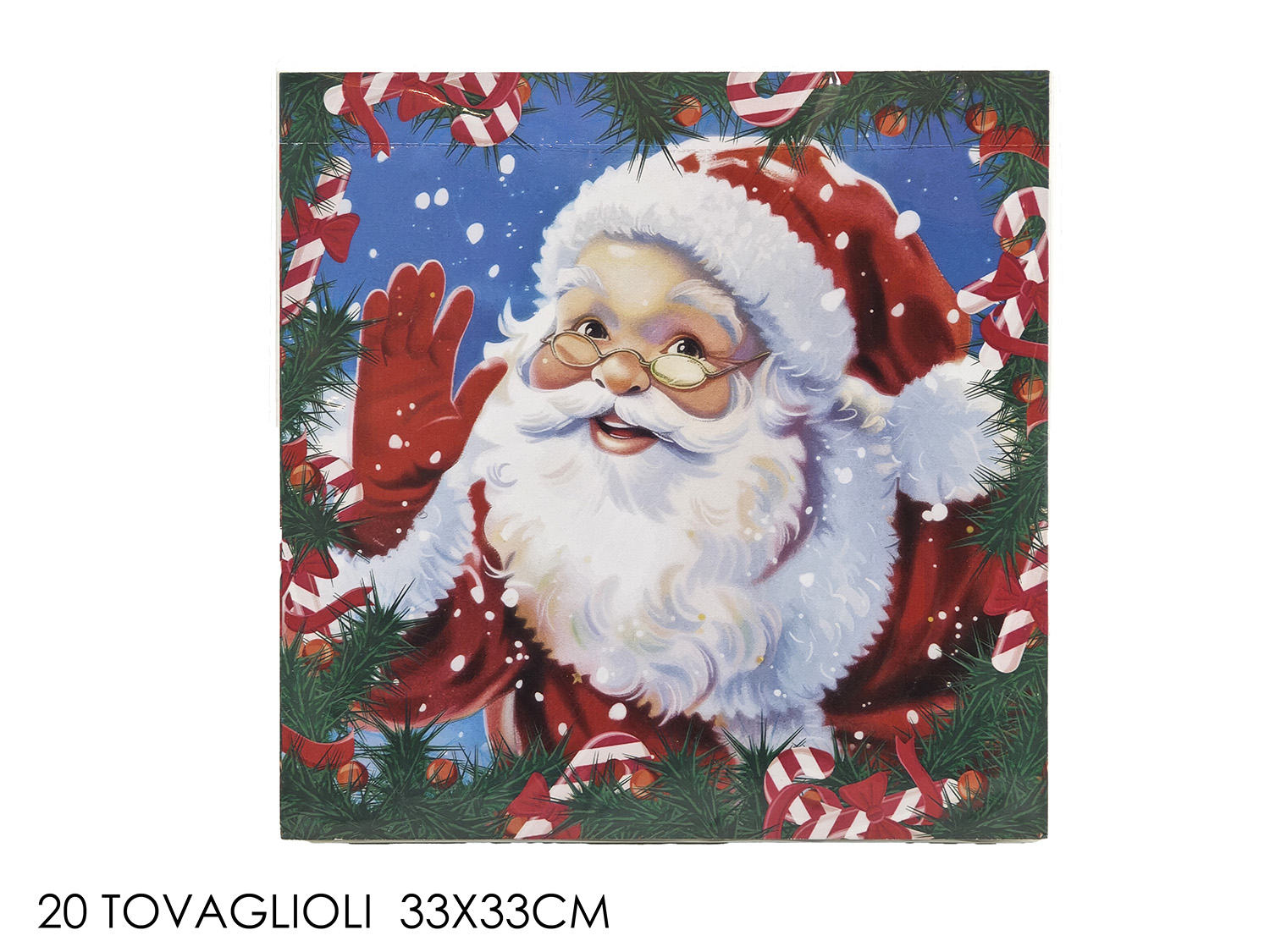 TOVAGLIOLI C/BABBO NATALE 33X33CM 20PZ 471054