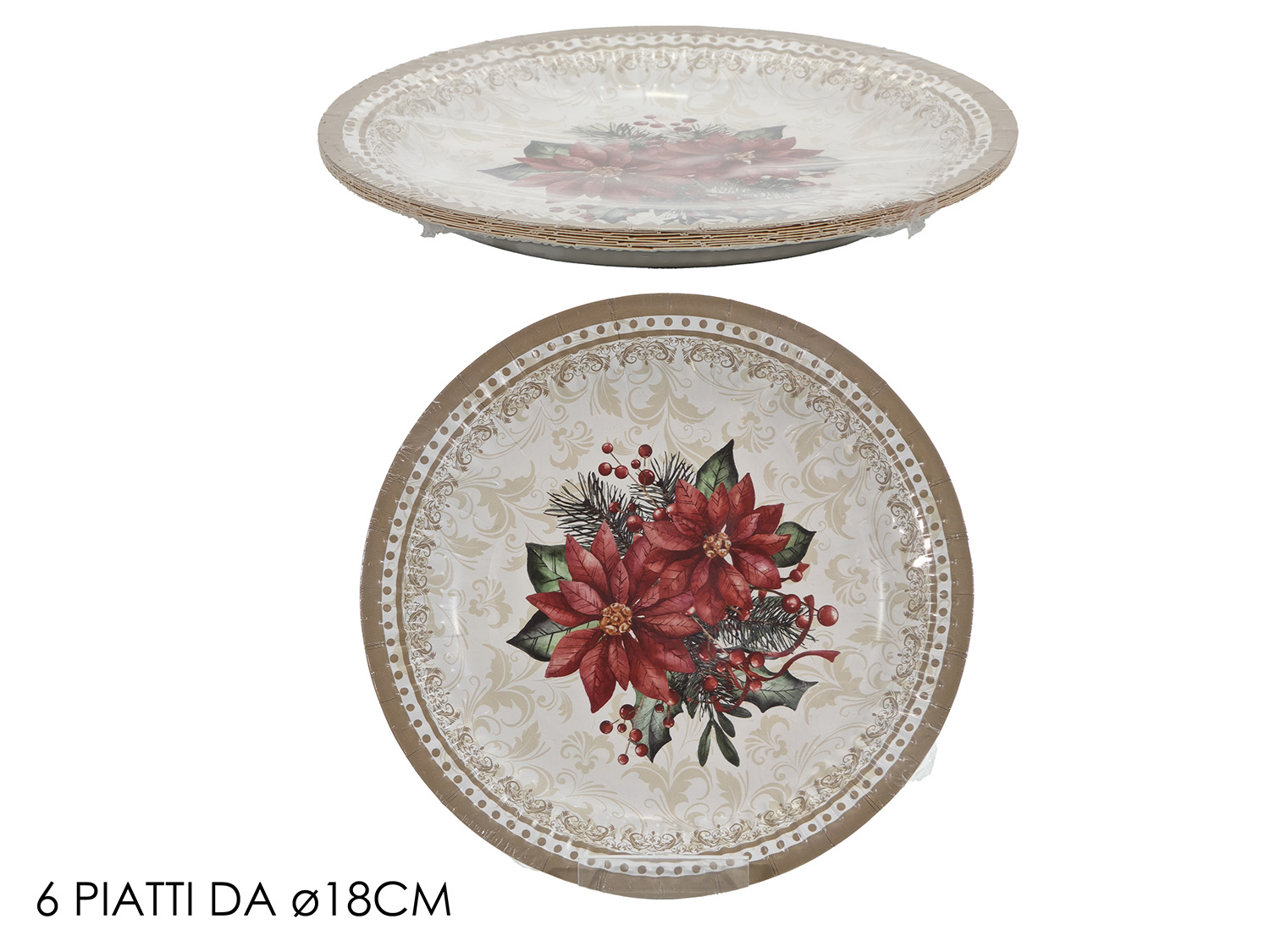 PIATTI 18CM C/FIORE NATALIZIO 6PZ 471084 PIATTI 18CM C/FIORE NATALIZIO 6PZ 471084