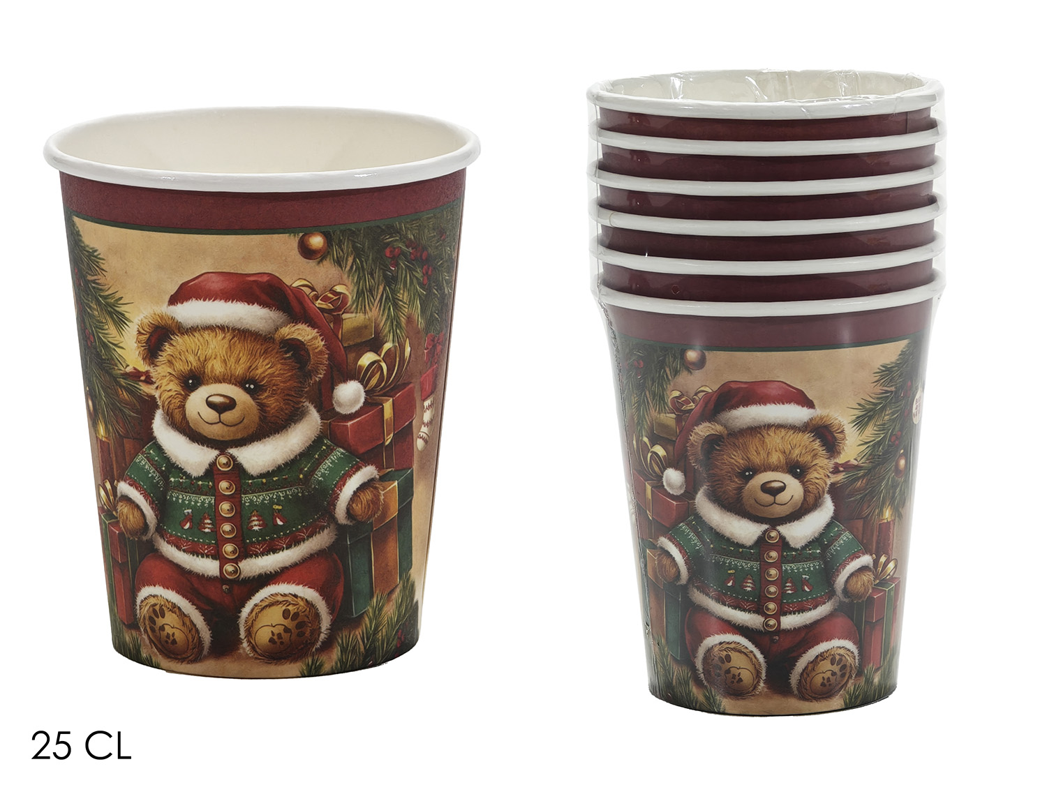 BICCHIERI C/ORSO NATALIZIO 6PZ 25CL 471091