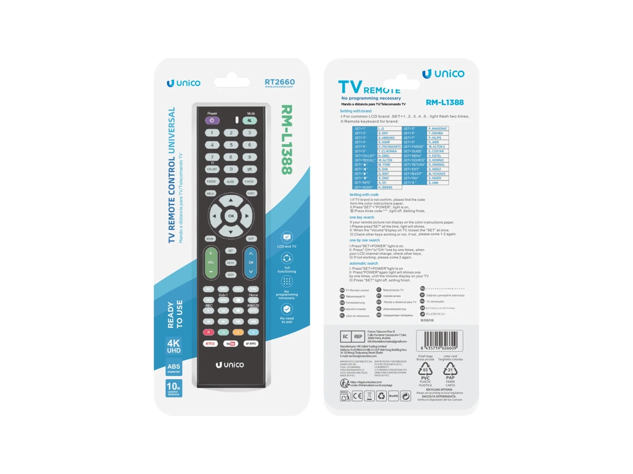 TELECOMANDO UNIVERSALE NERO AIGO626609