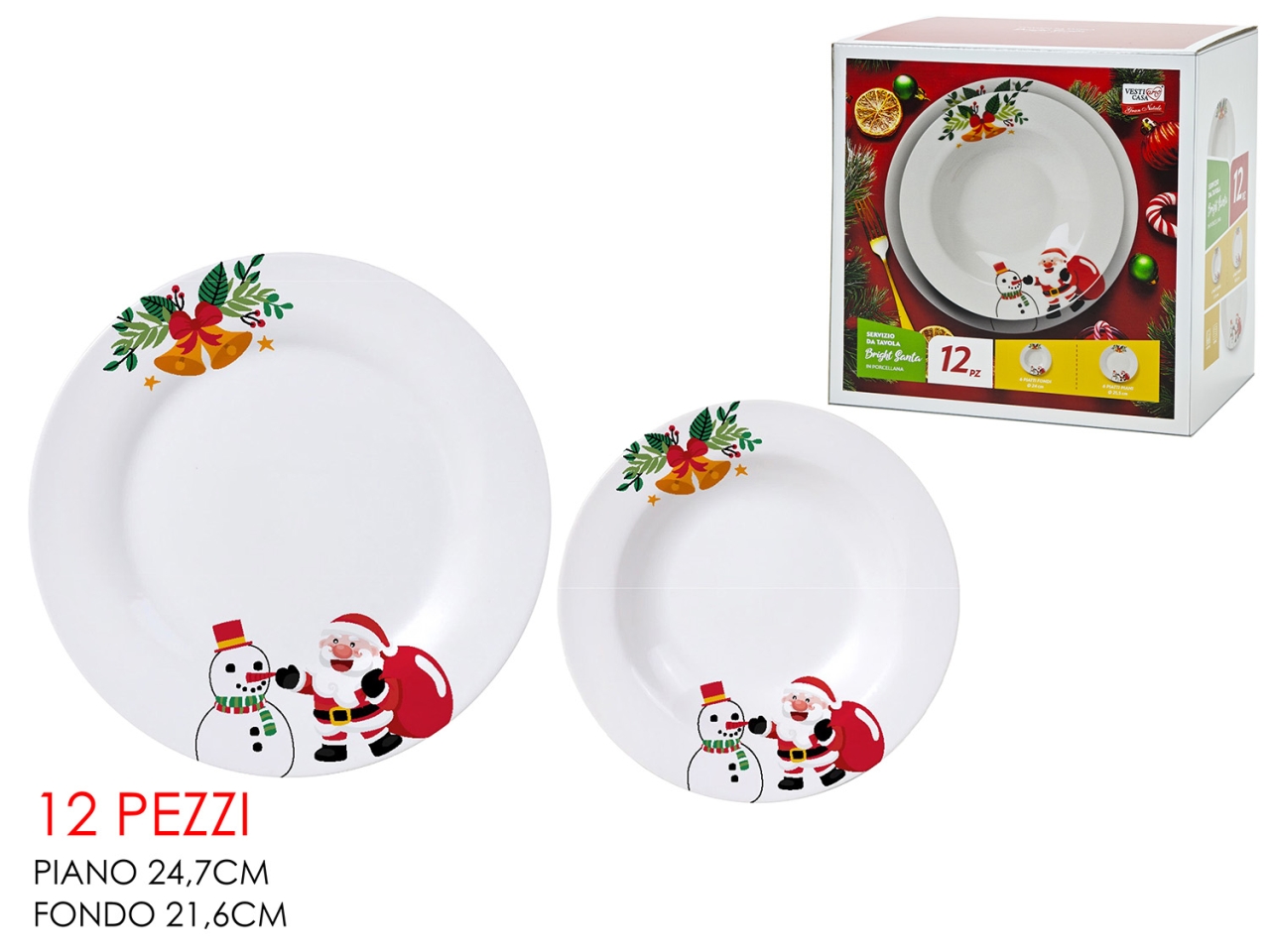SERVIZIO PIATTI 12PZ BRIGHT SANTA PORCEL. 524394