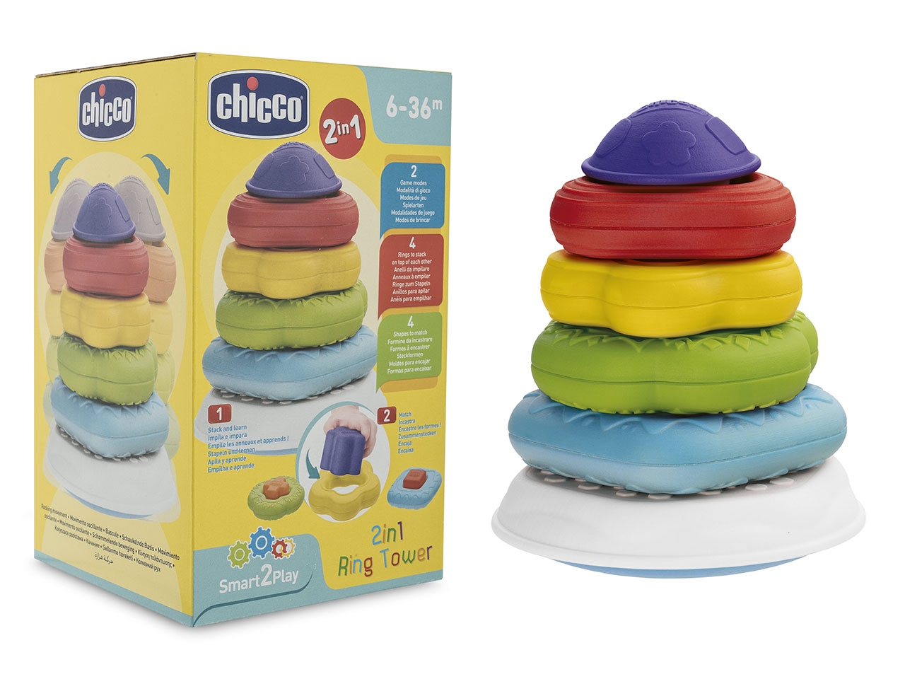 CHICCO GIOCO 2IN1 TORRE ANELLI 00009372100000 CHICCO GIOCO 2IN1 TORRE ANELLI 00009372100000