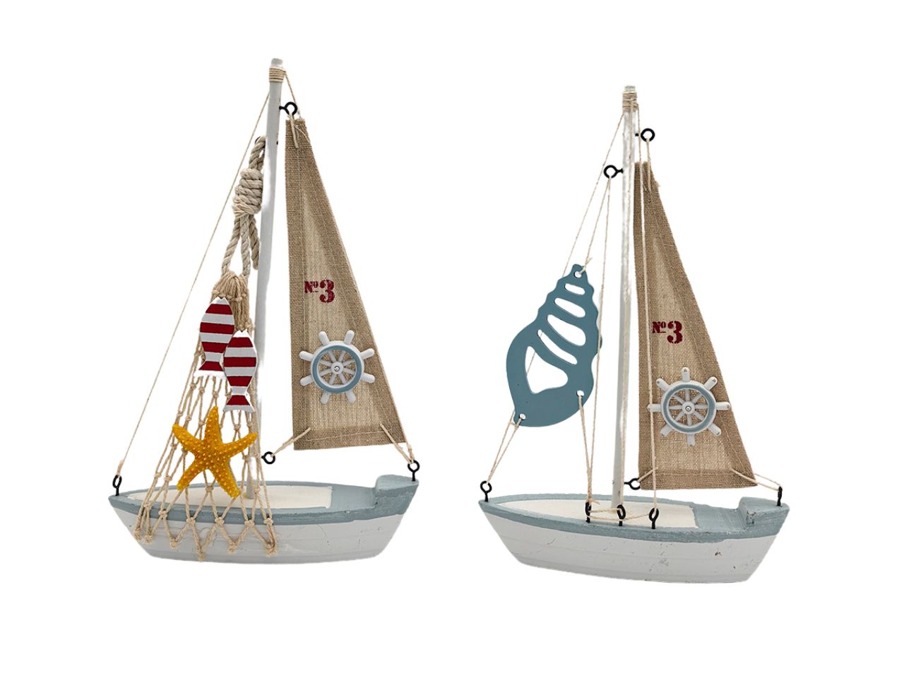 BARCA LEGNO CNELA RETE + VELA TESSUTO H.25X16CM BARCA LEGNO CNELA RETE + VELA TESSUTO H.25X16CM