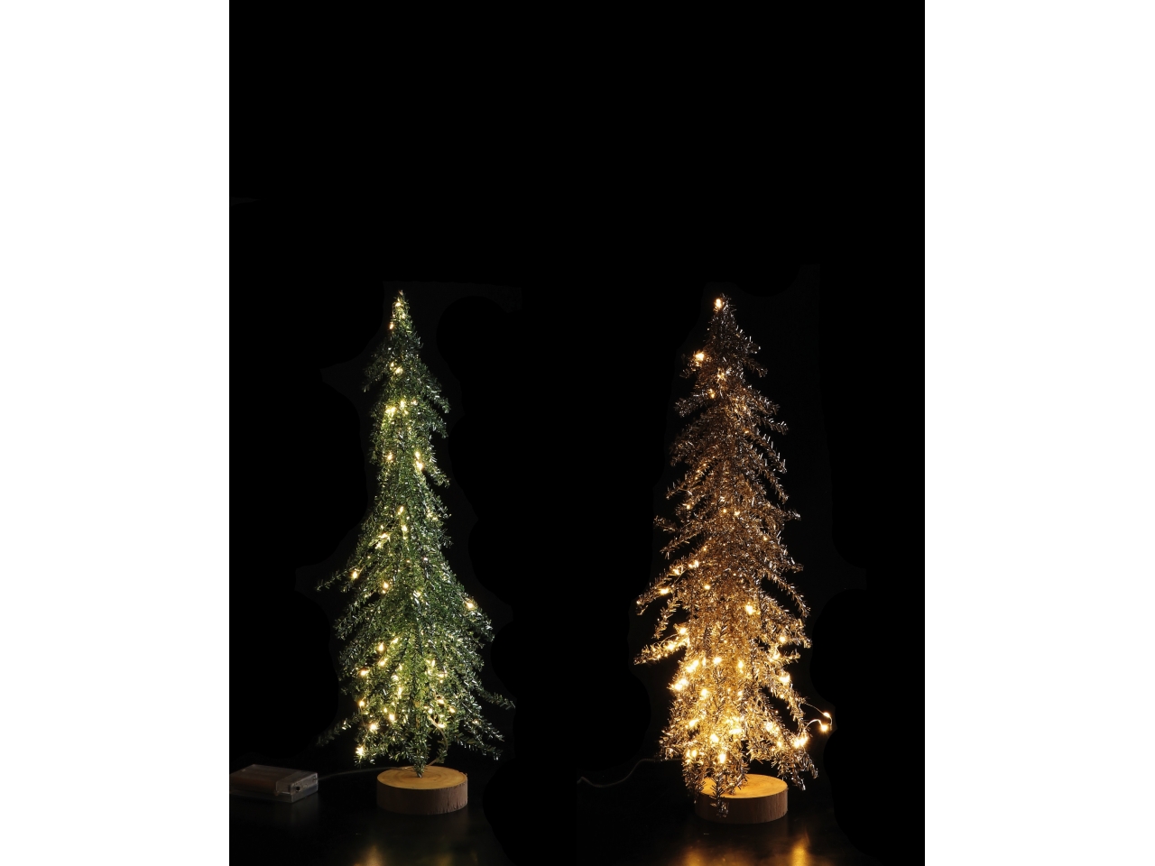 ALBERO 50CM LUMINOSO 80 LUCI C/BASE LEGNO 111777