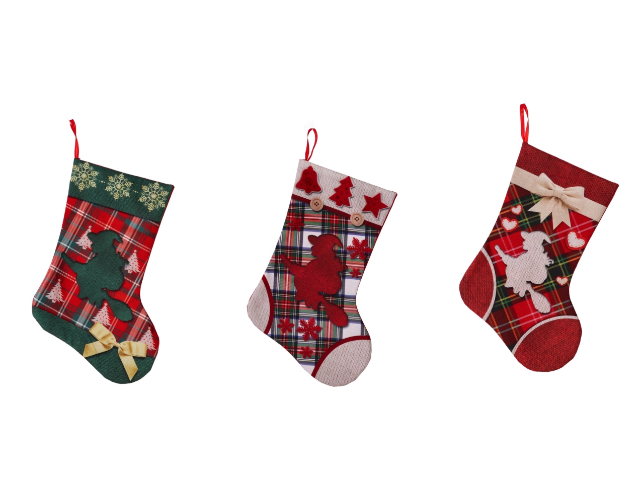 CALZA BEFANA TESSUTO 17X27CM ASS. 113512