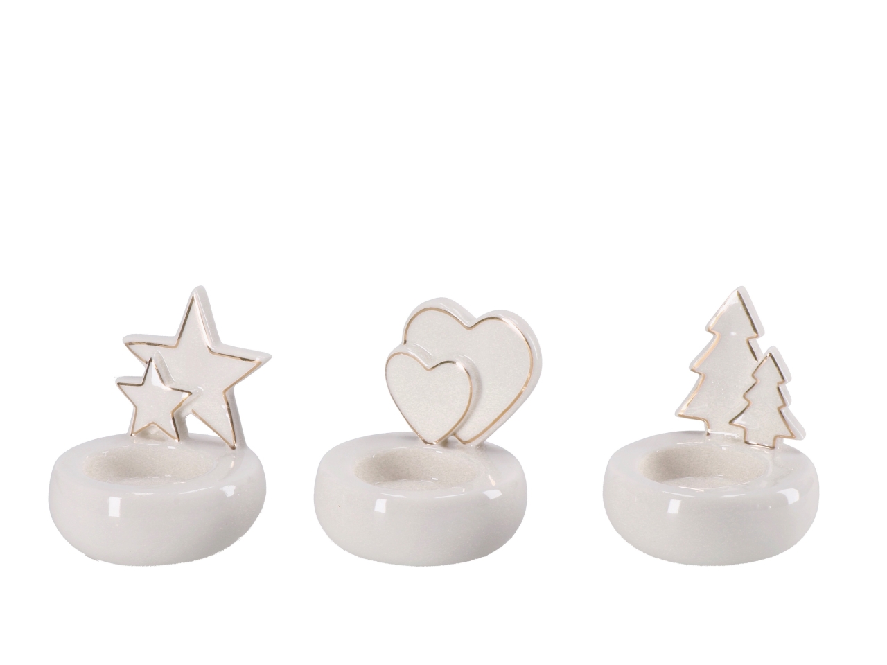 PORTACANDELA CERAMICA 8X8CM BIANCO MOD. ASS. 11548