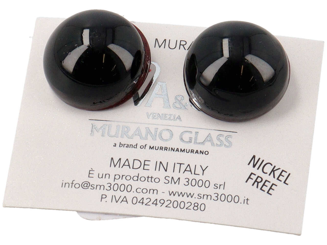 ORECCHINI LOBO CABOCHON PASTELLO NERO VM0581015