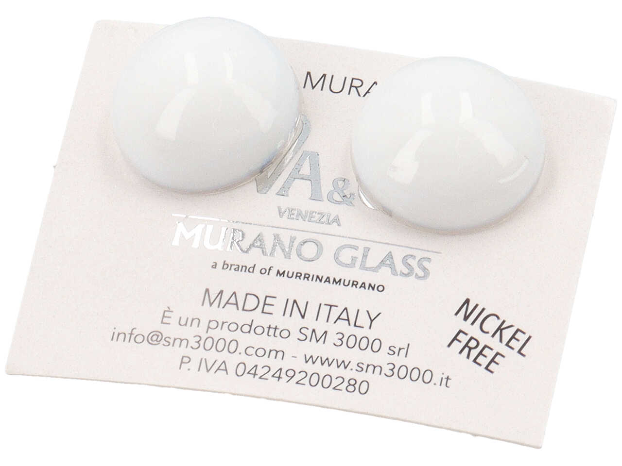ORECCHINI LOBO CABOCHON PASTELLO BIANCO VM0581022