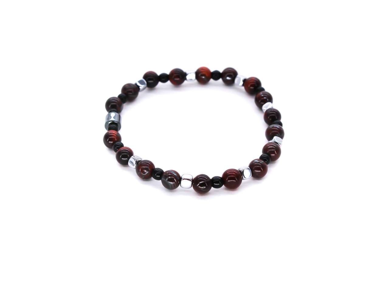 BRACCIALE UOMO PIETRE NATURALI ROSSO VM0806001
