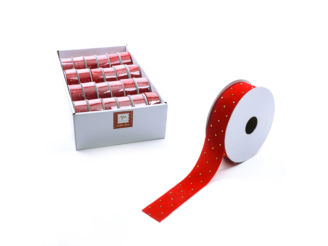 NASTRO ROSSO TESSUTO BRILLANTINI 2,5CMX27MT 71088 NASTRO ROSSO TESSUTO BRILLANTINI 2,5CMX27MT 71088