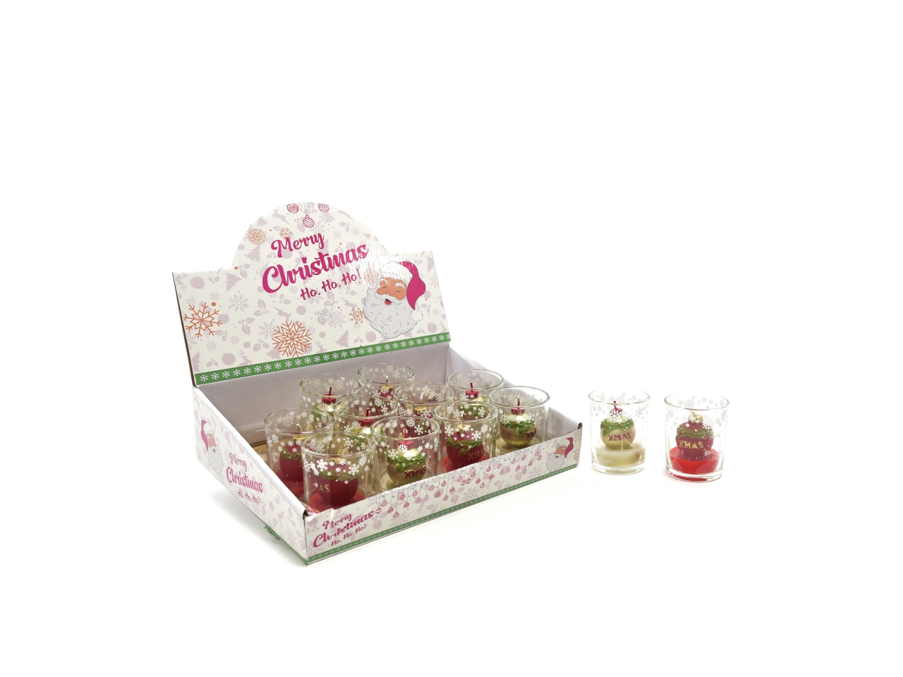 CANDELA PALLA BICCHIERE VETRO6,5XH.5,5CM ASS.70510