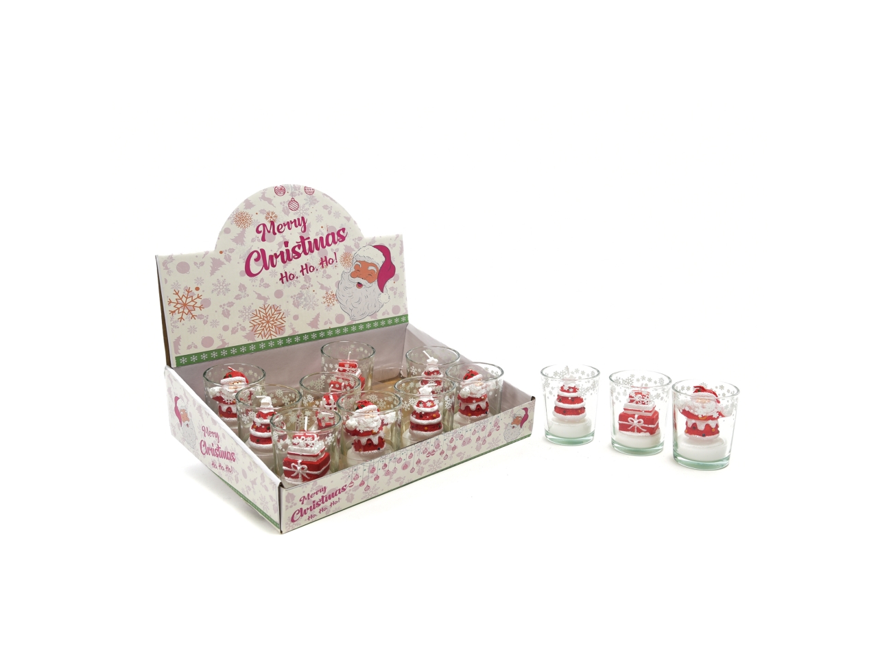 CANDELA BICCHIERE VETRO 6,5XH.5,5CM ASS. 70411