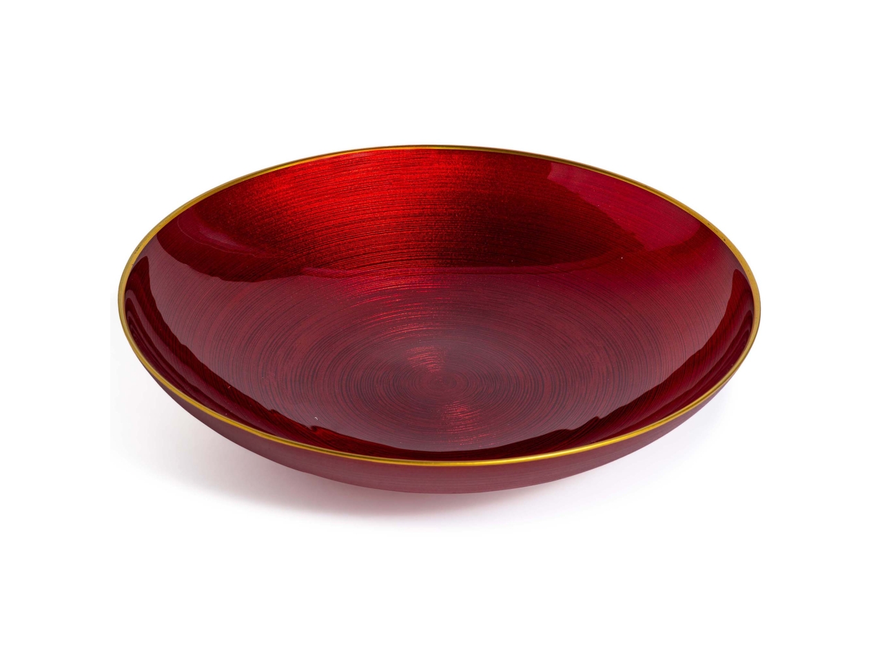 CENTROTAVOLA 30CM IN VETRO ROSSO/ORO 82872
