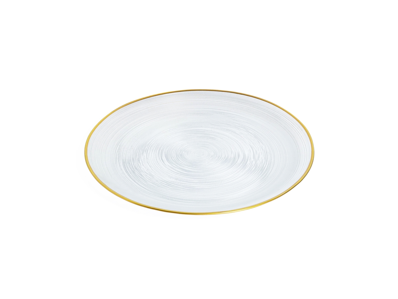 PIATTO FONDO 21CM IN VETRO TRASPARENTE/ORO 81363