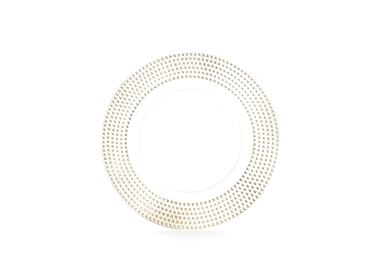 SOTTOPIATTO 33CM PLASTICA TRASP.DECORATO ORO 89157