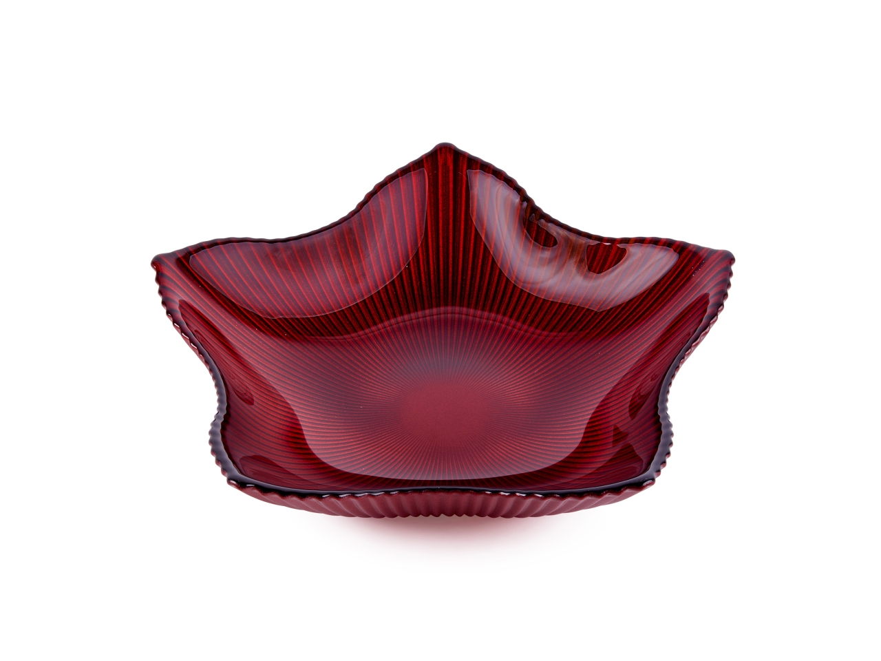 CIOTOLA A STELLA 16CM IN VETRO ROSSA 87082