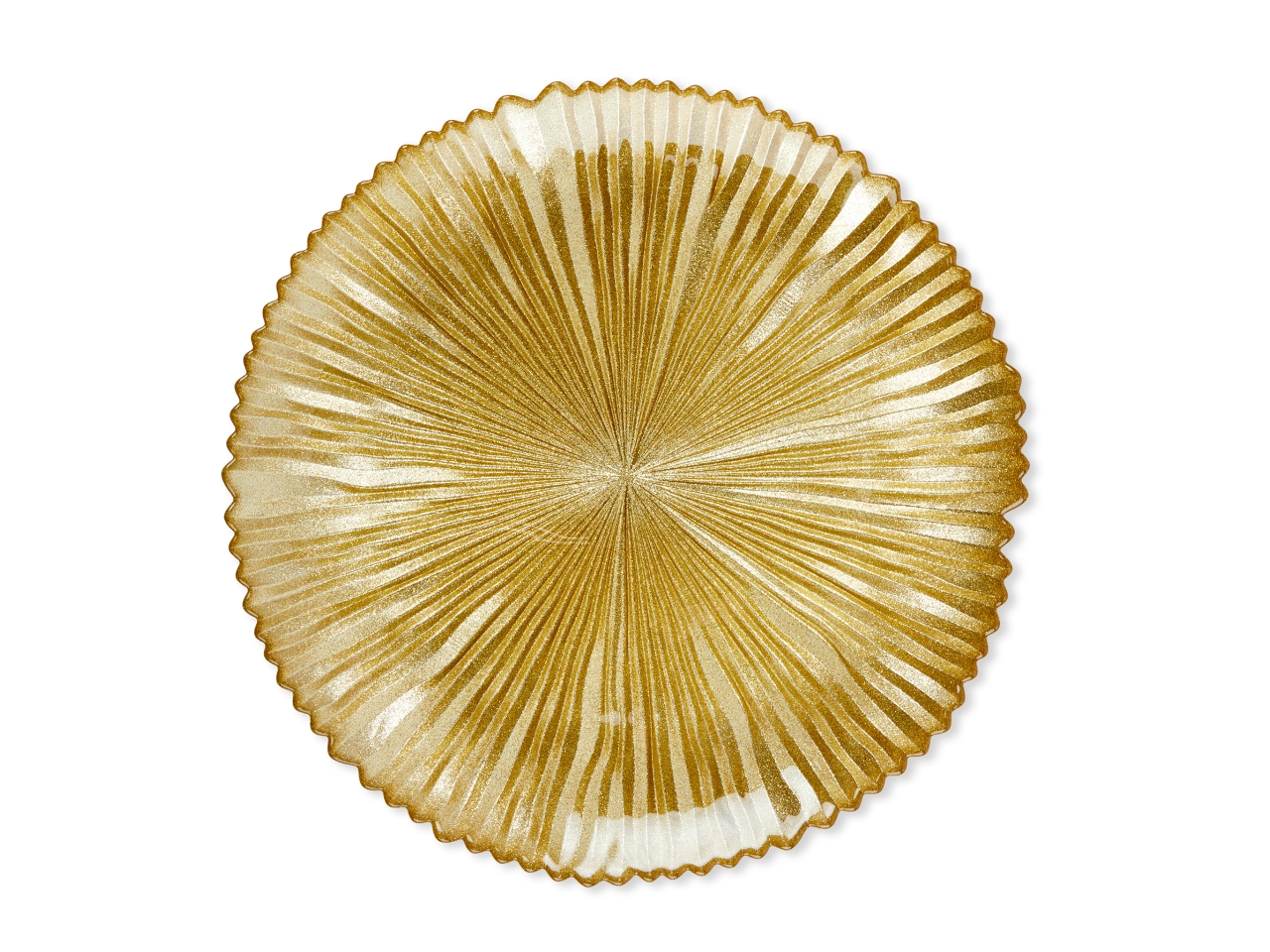 PIATTO TONDO 21CM IN VETRO ORO 86962