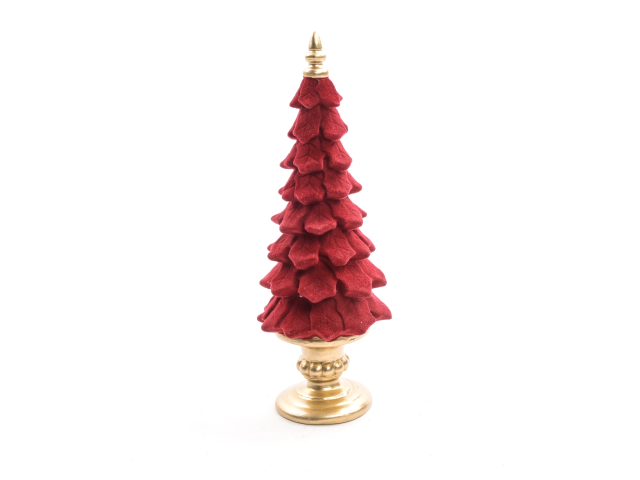 ALBERO 30CM IN RESINA ORO FLOCCATO ROSSO 82060