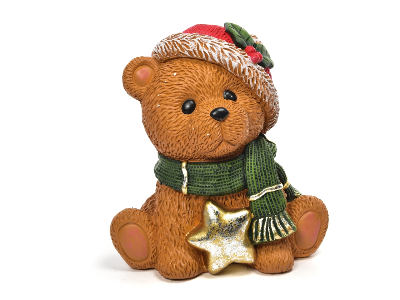 ORSO CON STELLA IN RESINA 28,5X22X30CM 60504