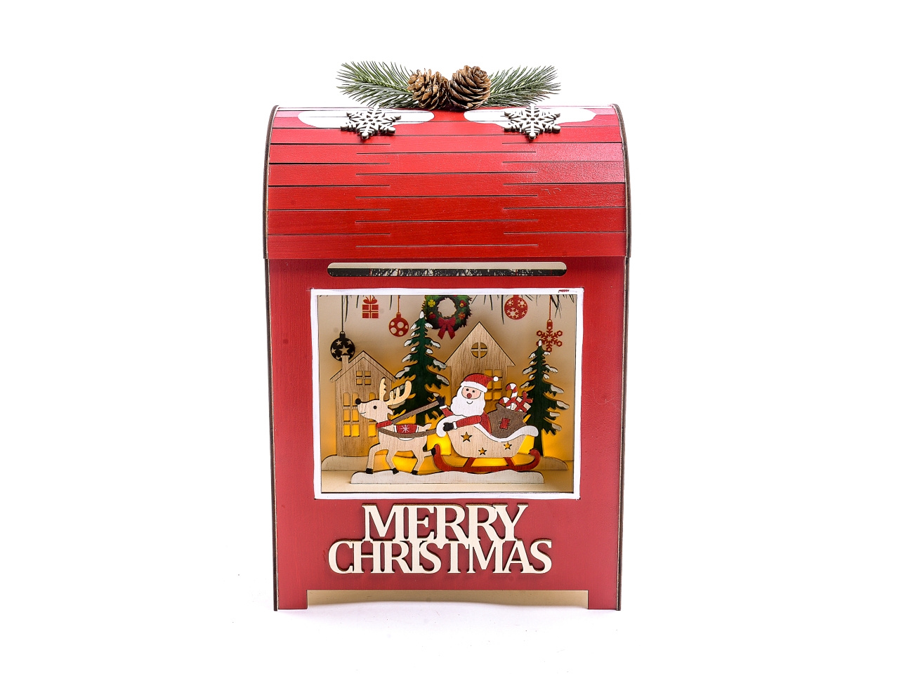 CASSETTA POSTALE IN LEGNO C/LUCI 21X16XH.30CM76533