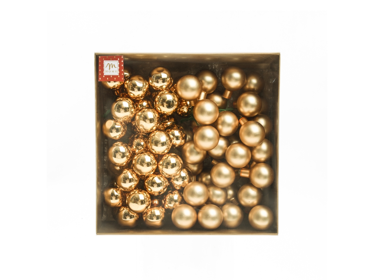 PALLA VETRO 3CM 72PZ ORO LUCIDO E OPACO 61638