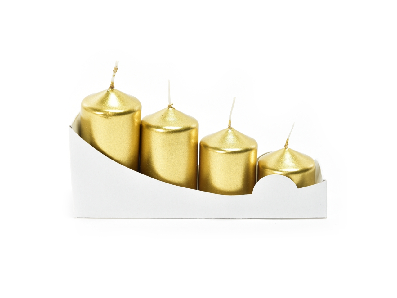 CANDELA MOCCOLO 3,9X4/5,5/7/8CM 4PZ ORO 80998