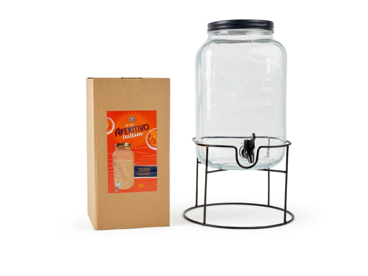 DISPENSER BIBITE 8lt IN VETRO 24,5X24,5XH.44 05607