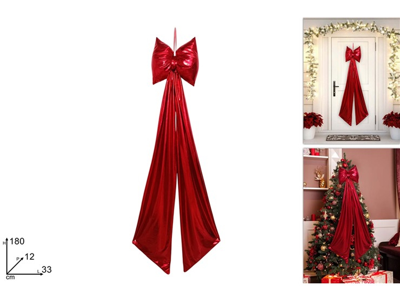FIOCCO NATALIZIO ROSSO LAMINATO 180CM XNA25009081
