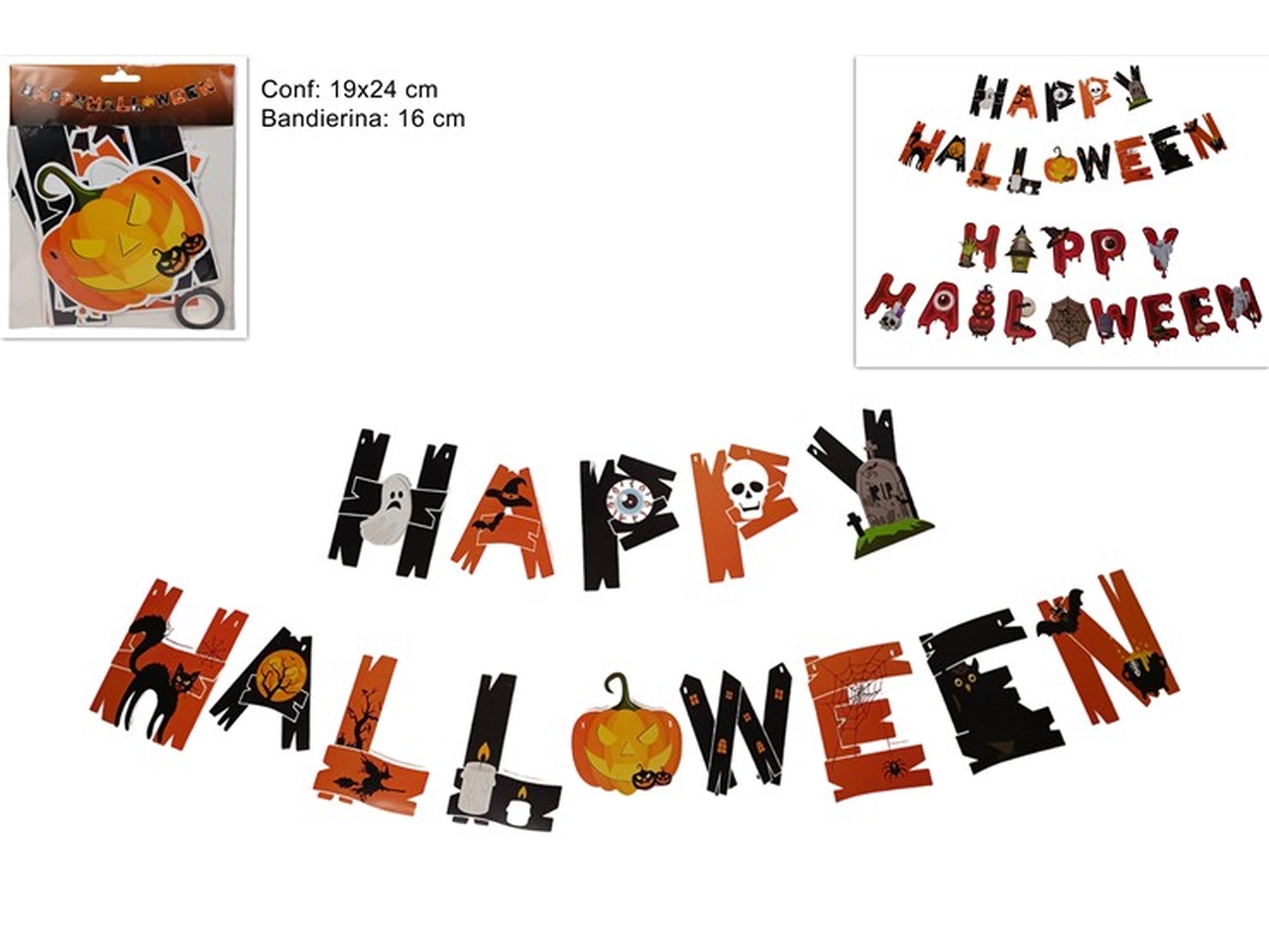 FESTONE SCRITTA HALLOWEEN ASS. XHW24000681