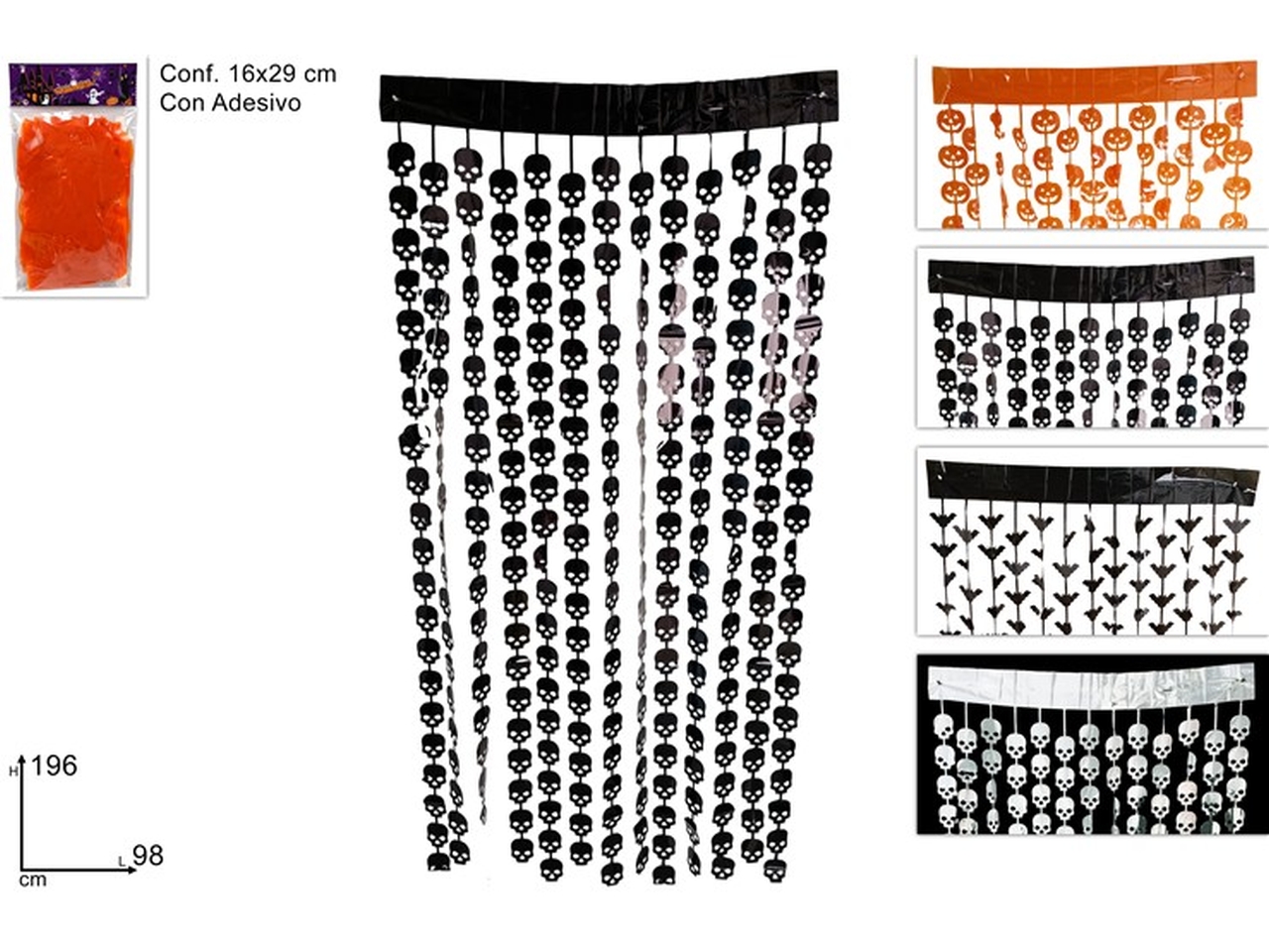 TENDA HALLOWEEN 98X196CM ASS. XHW24000581