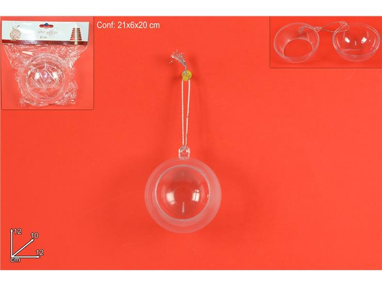 PALLA PLASTICA TRASPARENTE APERTA 12CM XNA15001391 PALLA PLASTICA TRASPARENTE APERTA 12CM XNA15001391